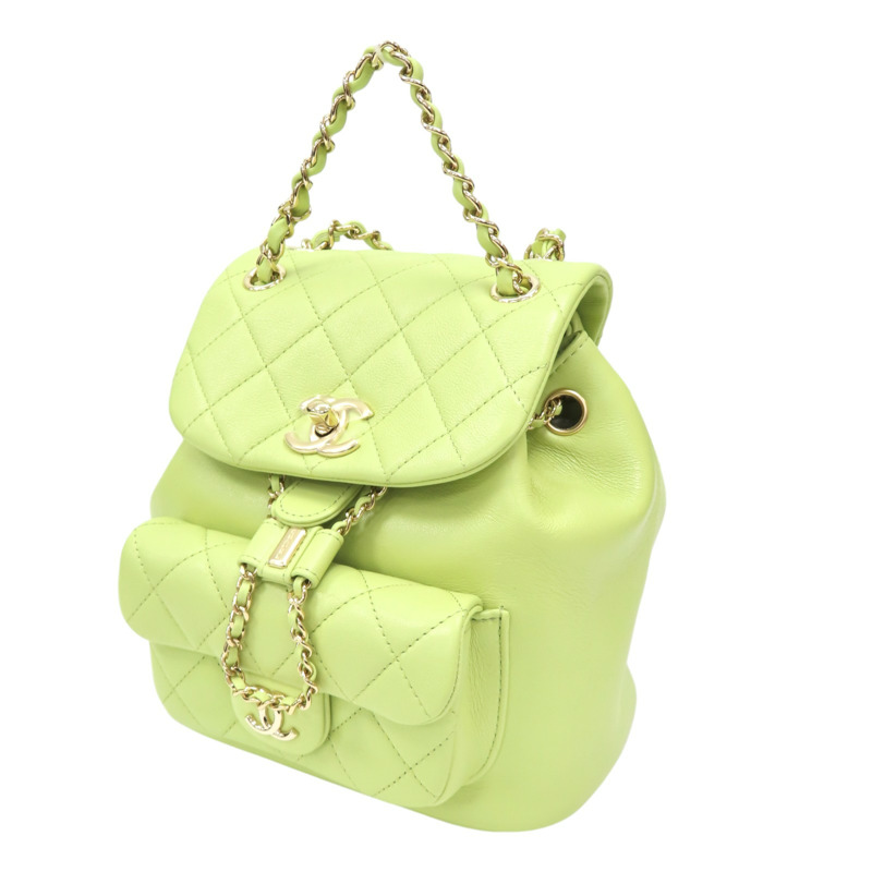 牛油果綠色 羊皮 23C Duma 後背包【CHANEL 香奈兒】 AS2908-2
