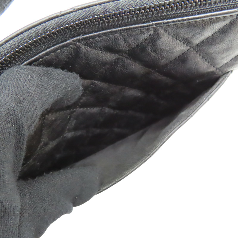 黑色 菱格紋 牛皮 手拿包【CHANEL 香奈兒】-7