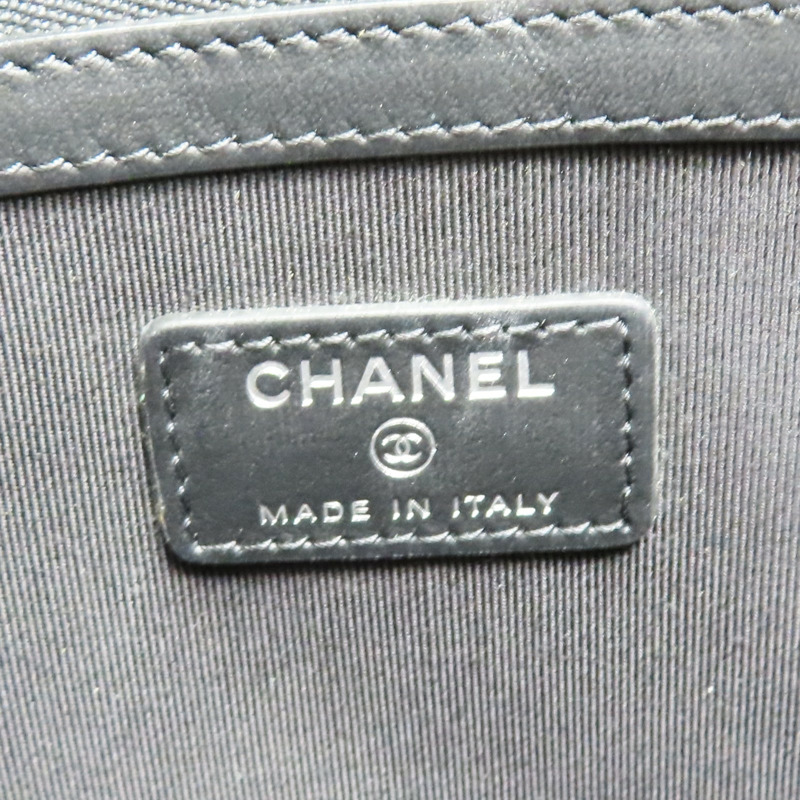 黑色 菱格紋 牛皮 手拿包【CHANEL 香奈兒】-8