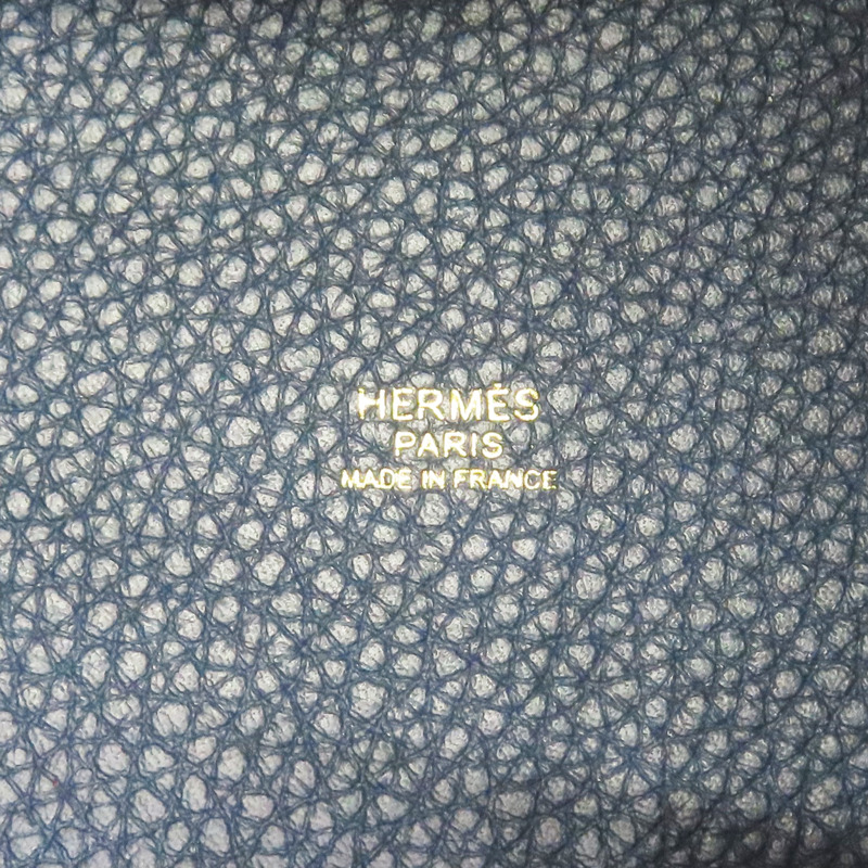 普魯士藍 Taurillon牛皮 Picotin Lock 18 手提包 U刻 金扣【HERMES 愛馬仕】 U刻/Blue De Prusse-5