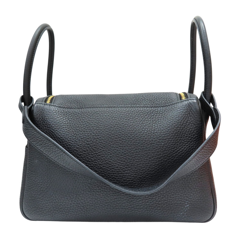 黑色 Clemence牛皮 Lindy 26 肩背包 Z刻 金扣【HERMES 愛馬仕】-1