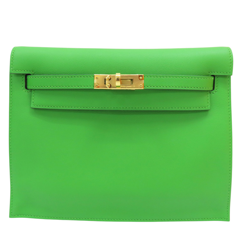 絲蘭綠 Swift牛皮 Kelly Danse II 肩背包 B刻 金釦【HERMES 愛馬仕】 H079233CCA8-0