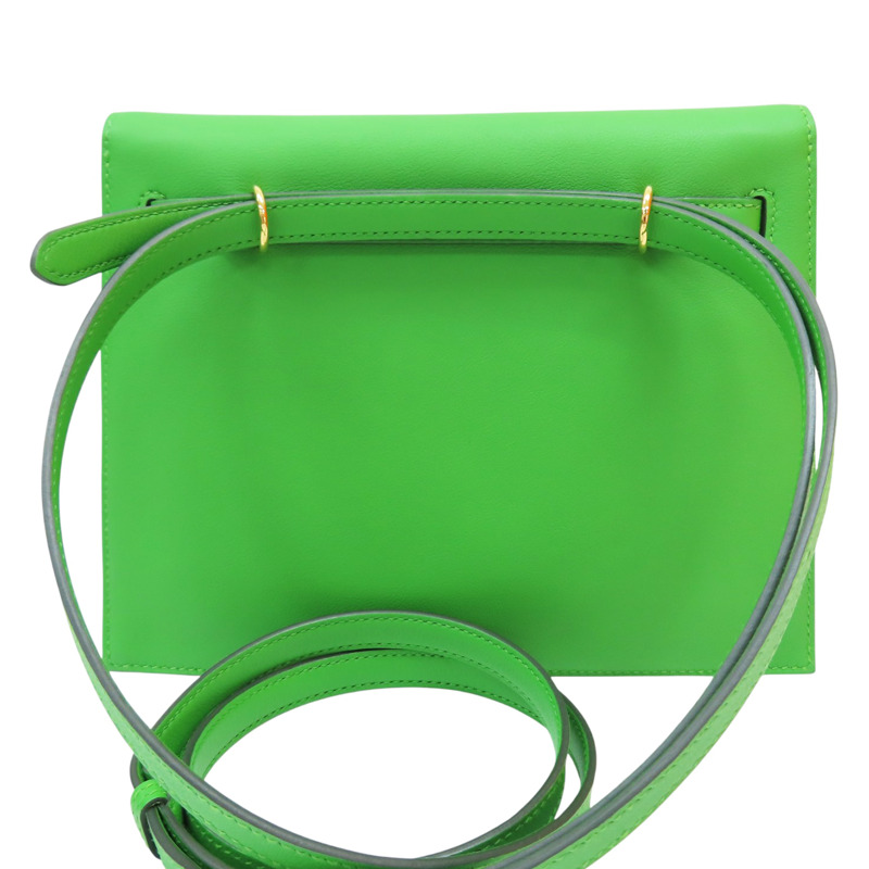 絲蘭綠 Swift牛皮 Kelly Danse II 肩背包 B刻 金釦【HERMES 愛馬仕】 H079233CCA8-1