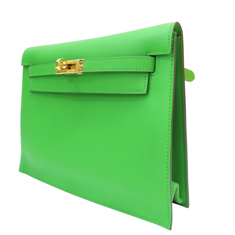 絲蘭綠 Swift牛皮 Kelly Danse II 肩背包 B刻 金釦【HERMES 愛馬仕】 H079233CCA8-2