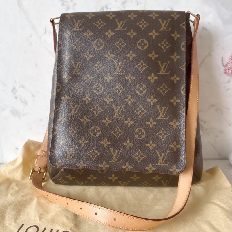 LV 翻蓋斜背包 男生 棕色老花 經典款-0