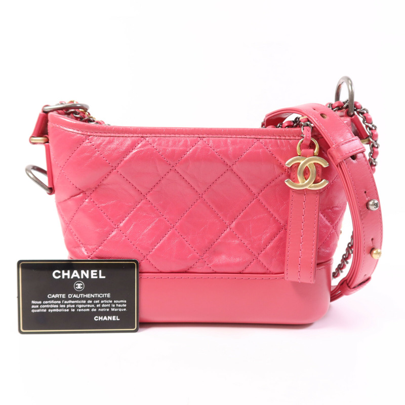 CHANEL 牛皮皮革Gabrielle Small鏈帶肩背袋-9