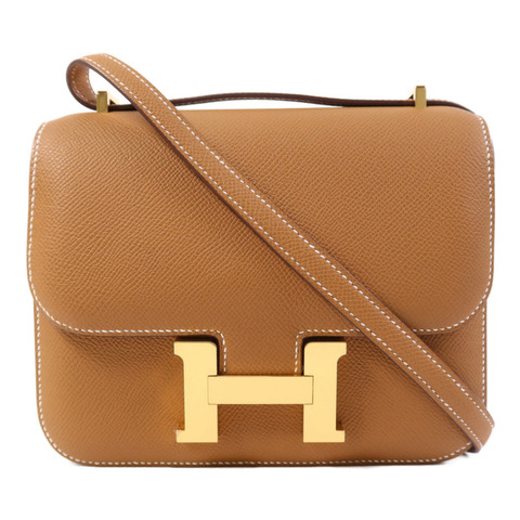 HERMES 牛皮皮革Mini Constance金扣肩背袋