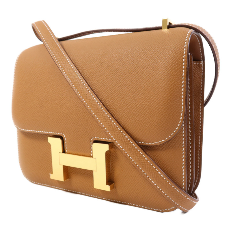 HERMES 牛皮皮革Mini Constance金扣肩背袋-2