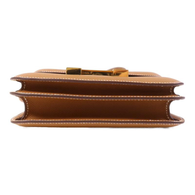 HERMES 牛皮皮革Mini Constance金扣肩背袋-3