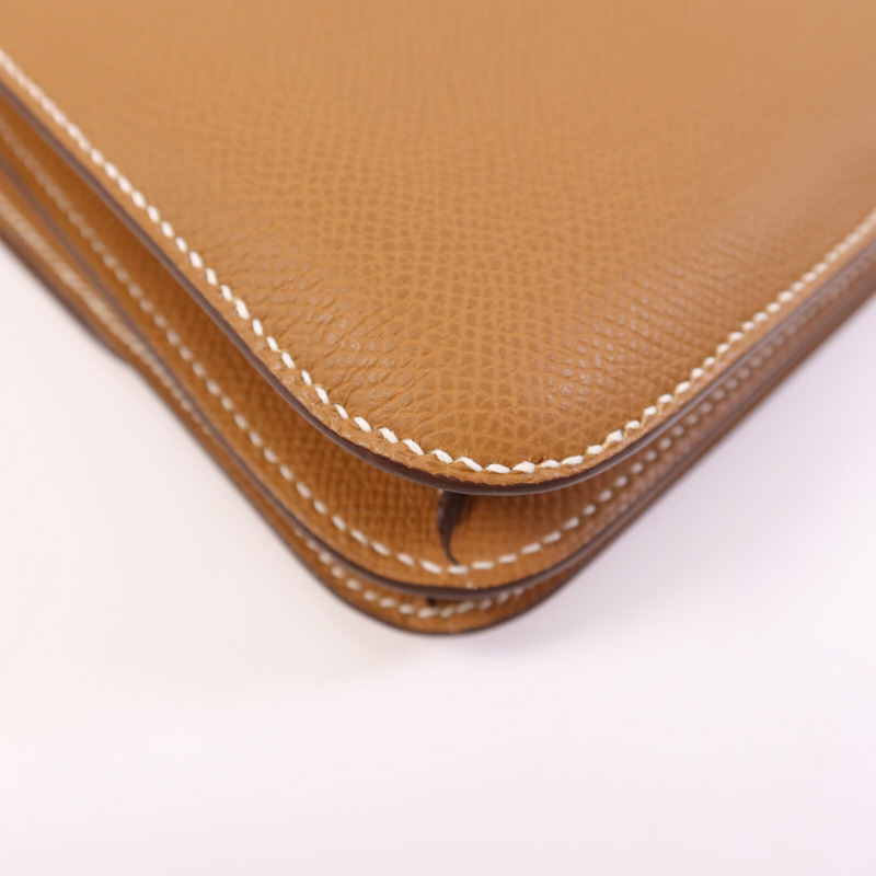 HERMES 牛皮皮革Mini Constance金扣肩背袋-12