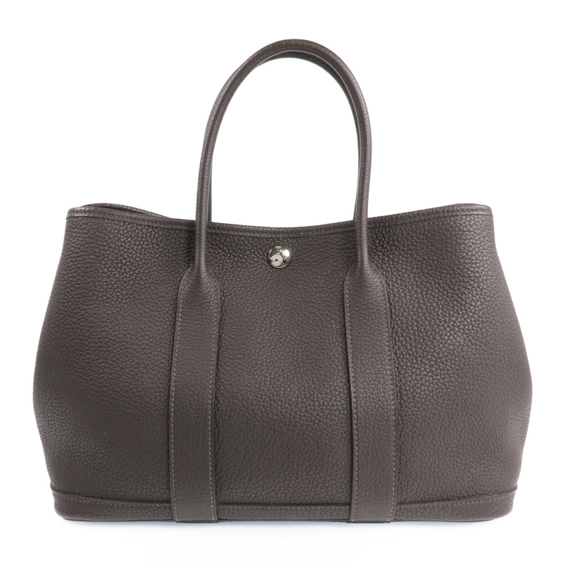 HERMES Negonda皮革Garden Party TPM銀扣手挽袋Ebene-0
