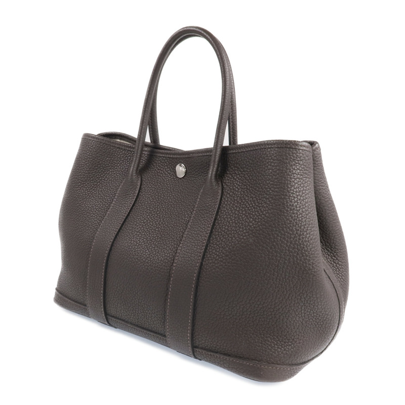 HERMES Negonda皮革Garden Party TPM銀扣手挽袋Ebene-1