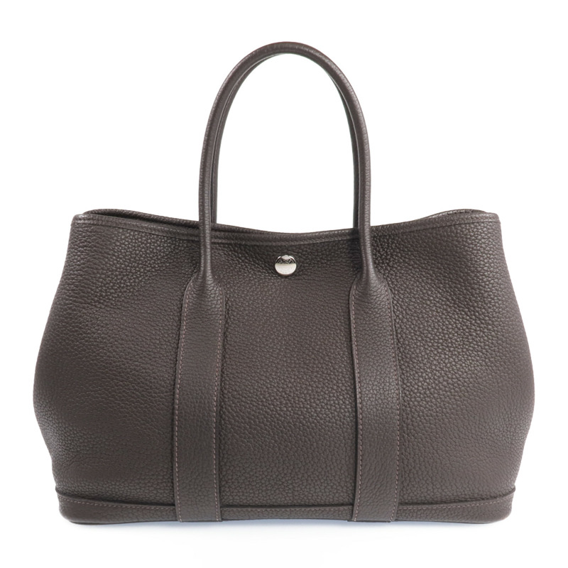 HERMES Negonda皮革Garden Party TPM銀扣手挽袋Ebene-2