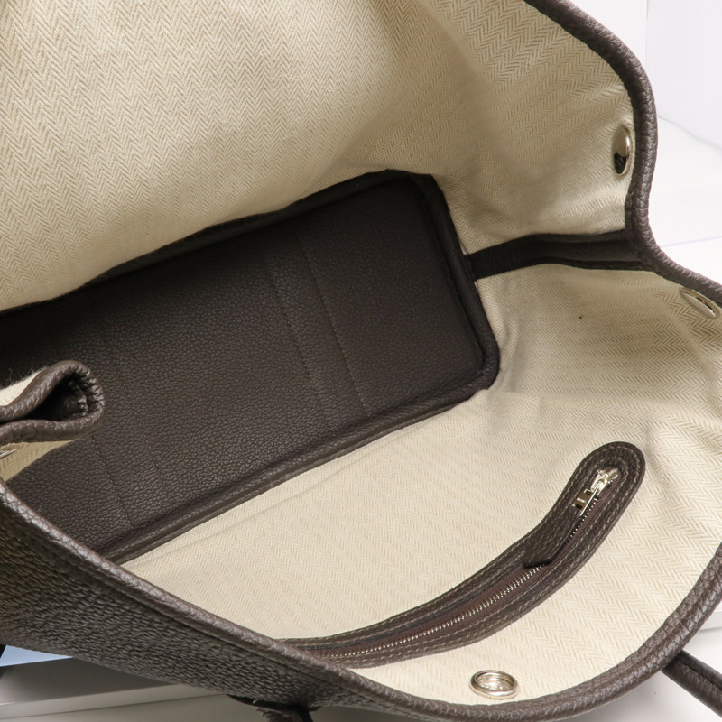 HERMES Negonda皮革Garden Party TPM銀扣手挽袋Ebene-4