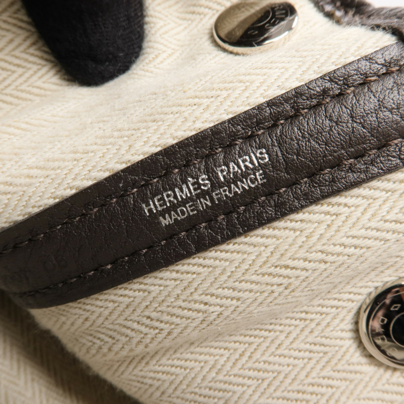 HERMES Negonda皮革Garden Party TPM銀扣手挽袋Ebene-5