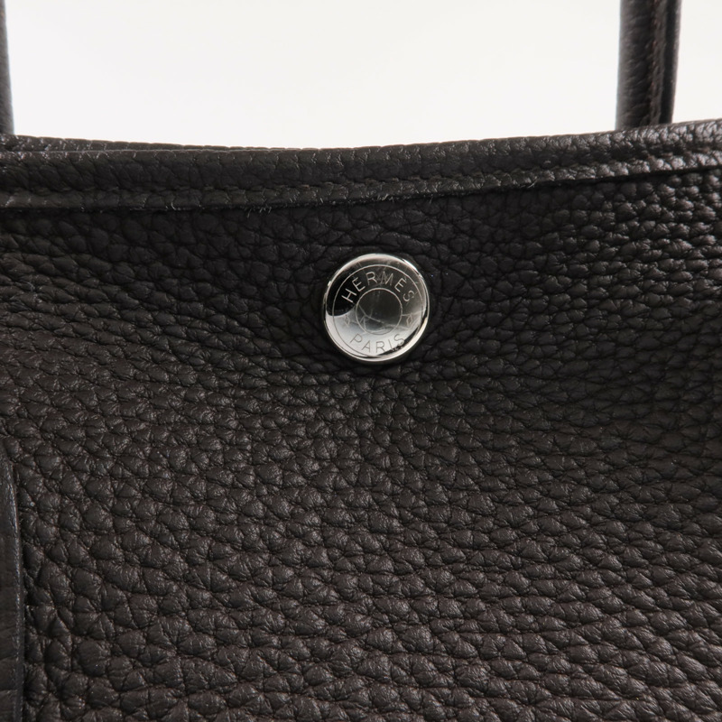 HERMES Negonda皮革Garden Party TPM銀扣手挽袋Ebene-9