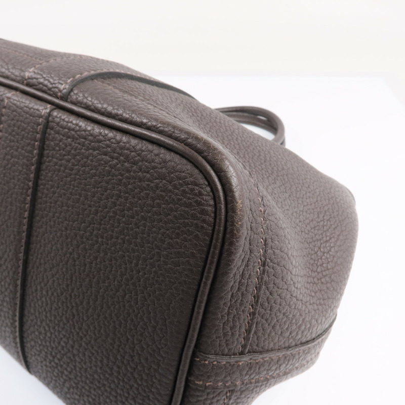 HERMES Negonda皮革Garden Party TPM銀扣手挽袋Ebene-10
