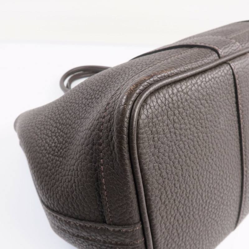 HERMES Negonda皮革Garden Party TPM銀扣手挽袋Ebene-11