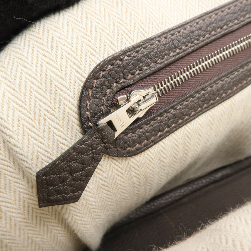 HERMES Negonda皮革Garden Party TPM銀扣手挽袋Ebene-14