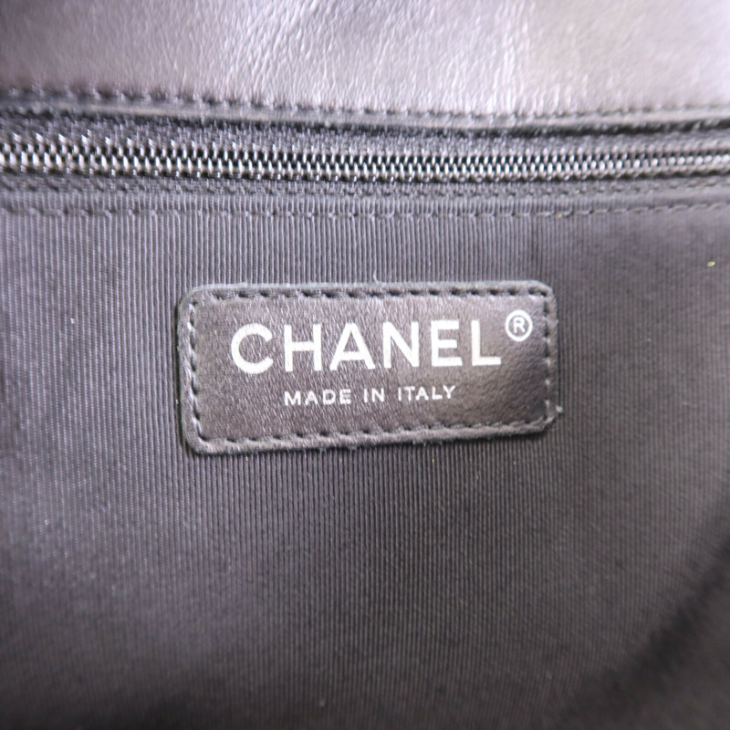 CHANEL 羊皮皮革Classic Flap Tote銀扣鏈帶肩背袋-5