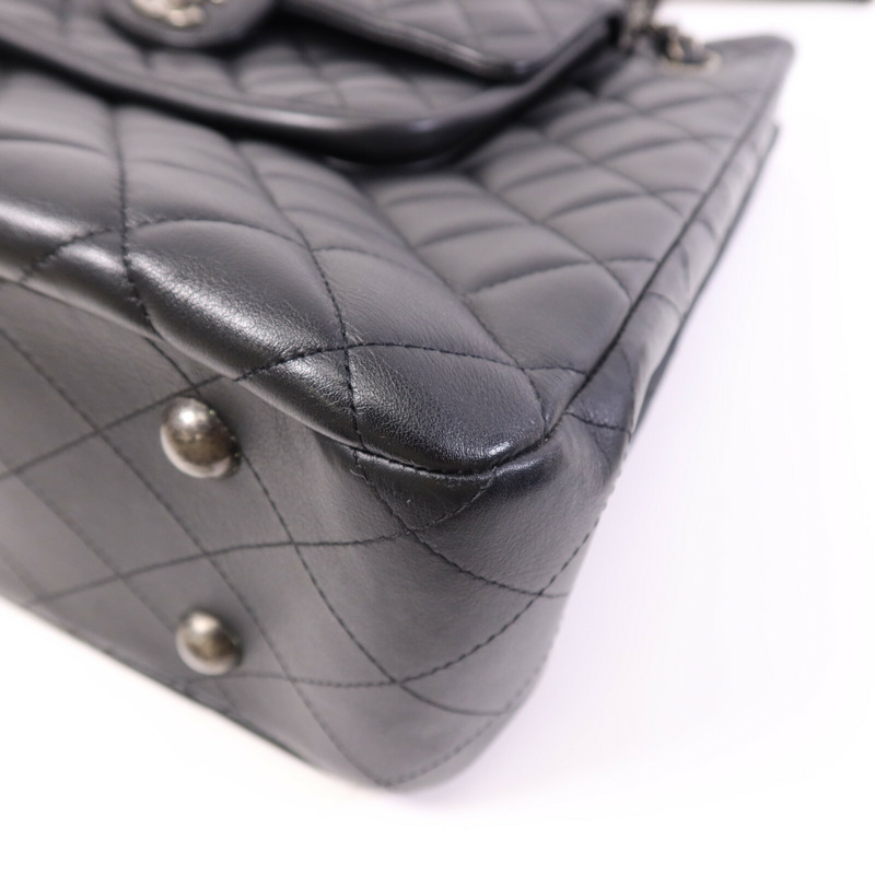 CHANEL 羊皮皮革Classic Flap Tote銀扣鏈帶肩背袋-10