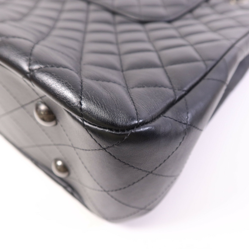 CHANEL 羊皮皮革Classic Flap Tote銀扣鏈帶肩背袋-12