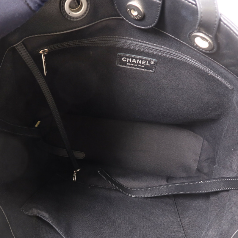 CHANEL 牛皮皮革Coco Eyelets銀扣手挽袋-4