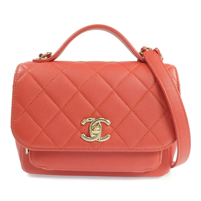 CHANEL 牛皮皮革2way Chain Shoulder Bag金扣手挽肩背兩用袋-0