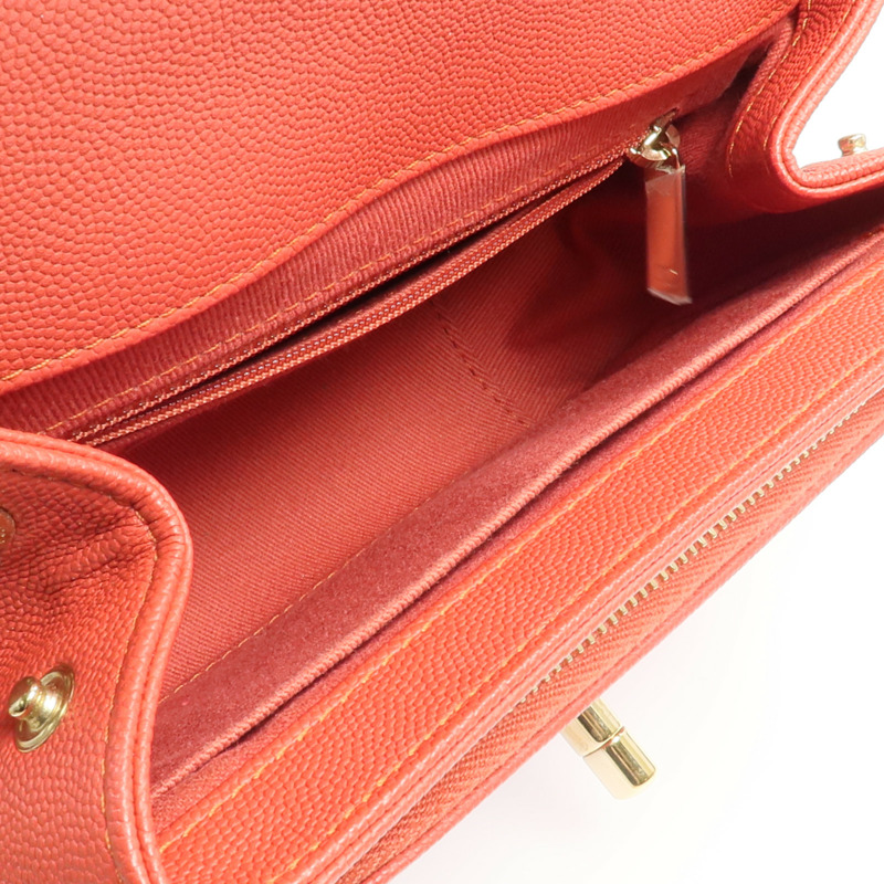 CHANEL 牛皮皮革2way Chain Shoulder Bag金扣手挽肩背兩用袋-4