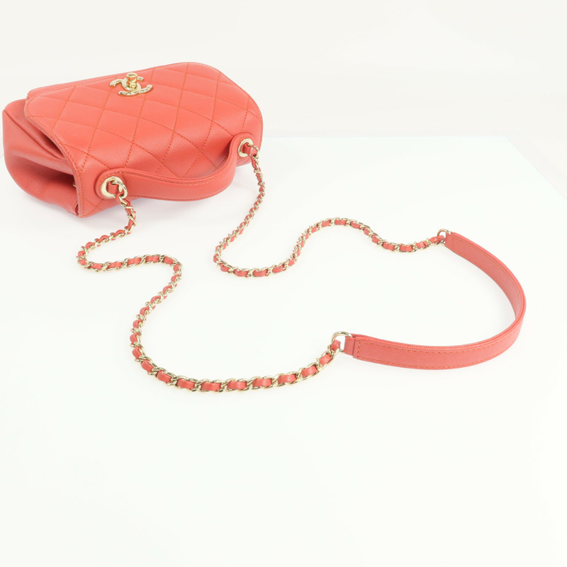 CHANEL 牛皮皮革2way Chain Shoulder Bag金扣手挽肩背兩用袋-7