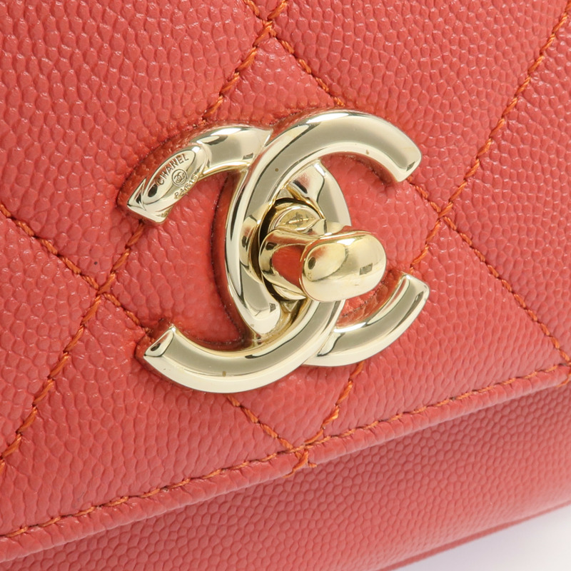 CHANEL 牛皮皮革2way Chain Shoulder Bag金扣手挽肩背兩用袋-9