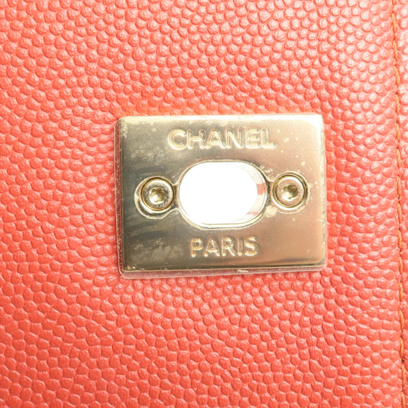 CHANEL 牛皮皮革2way Chain Shoulder Bag金扣手挽肩背兩用袋-10