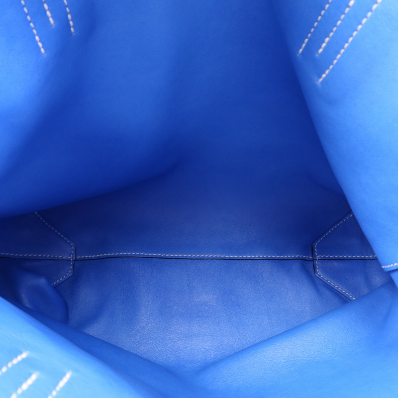 HERMES Swift皮革Double Sens 28手挽袋Bleu Hydra-4