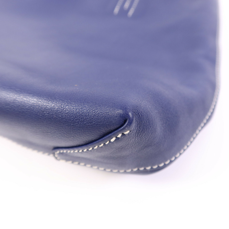 HERMES Swift皮革Double Sens 28手挽袋Bleu Hydra-11