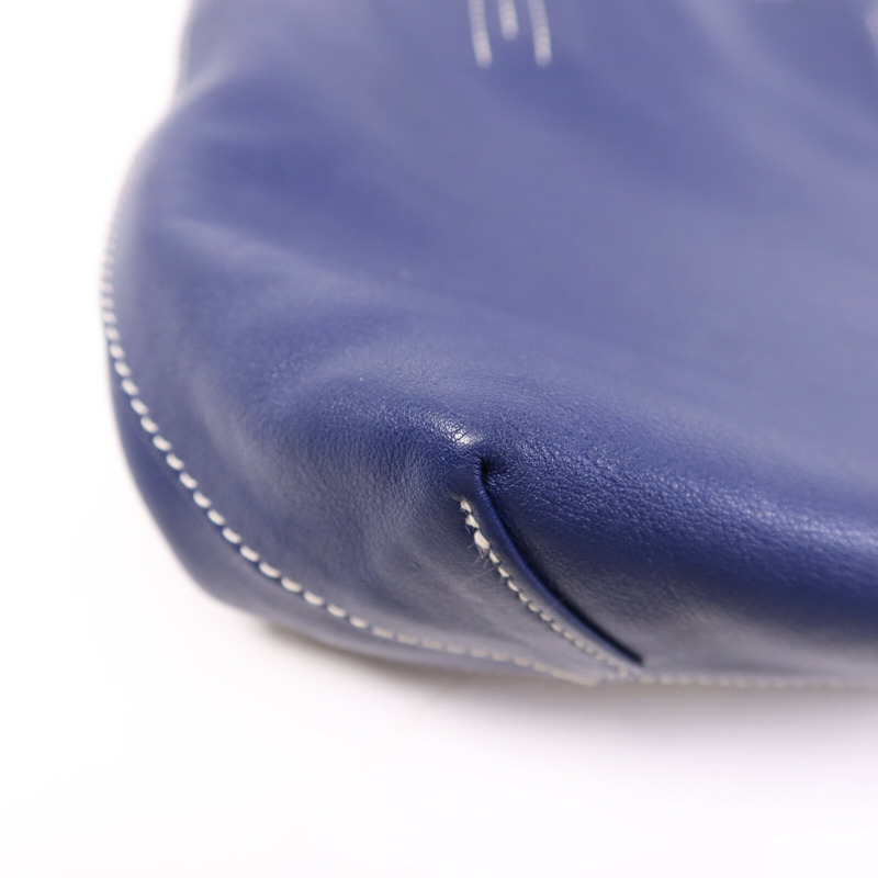 HERMES Swift皮革Double Sens 28手挽袋Bleu Hydra-12