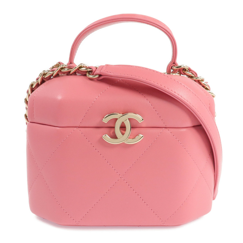 CHANEL 羊皮皮革Chain Shoulder Bag金扣鏈帶肩背袋-0