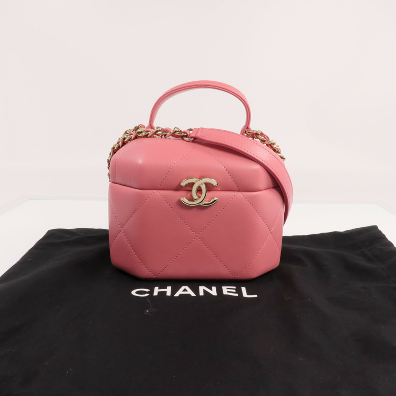CHANEL 羊皮皮革Chain Shoulder Bag金扣鏈帶肩背袋-8