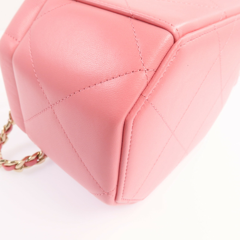 CHANEL 羊皮皮革Chain Shoulder Bag金扣鏈帶肩背袋-12
