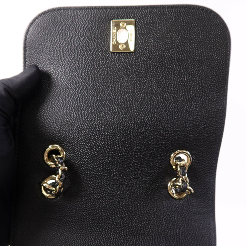 CHANEL 牛皮皮革Backpack金扣鏈帶背包-4