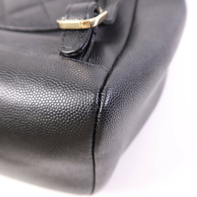 CHANEL 牛皮皮革Backpack金扣鏈帶背包-12