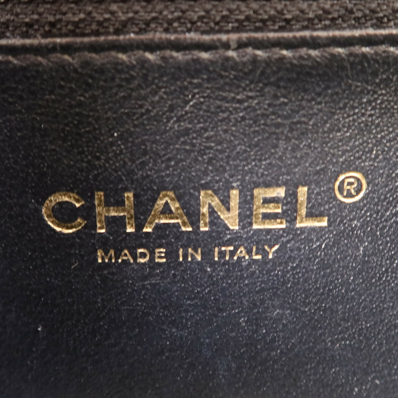CHANEL 牛皮皮革Filigree Vanity Case金扣鏈帶手挽肩背兩用袋-5