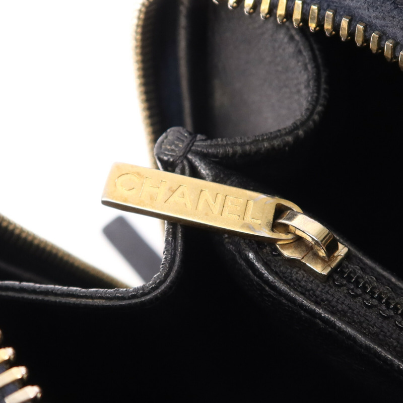 CHANEL 牛皮皮革Filigree Vanity Case金扣鏈帶手挽肩背兩用袋-16