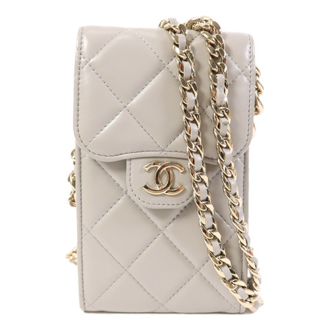 CHANEL 羊皮皮革Chain Shoulder Bag金扣鏈帶肩背袋