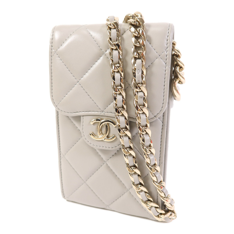 CHANEL 羊皮皮革Chain Shoulder Bag金扣鏈帶肩背袋-1