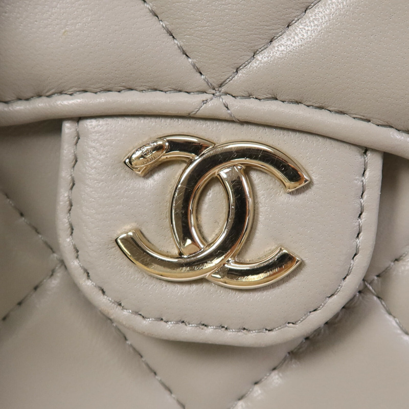 CHANEL 羊皮皮革Chain Shoulder Bag金扣鏈帶肩背袋-6