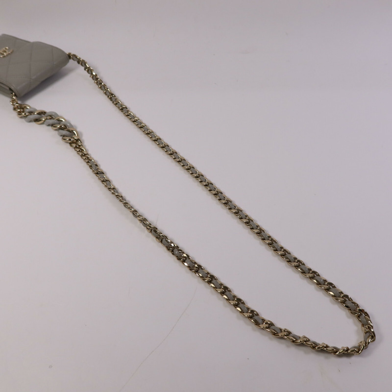 CHANEL 羊皮皮革Chain Shoulder Bag金扣鏈帶肩背袋-8