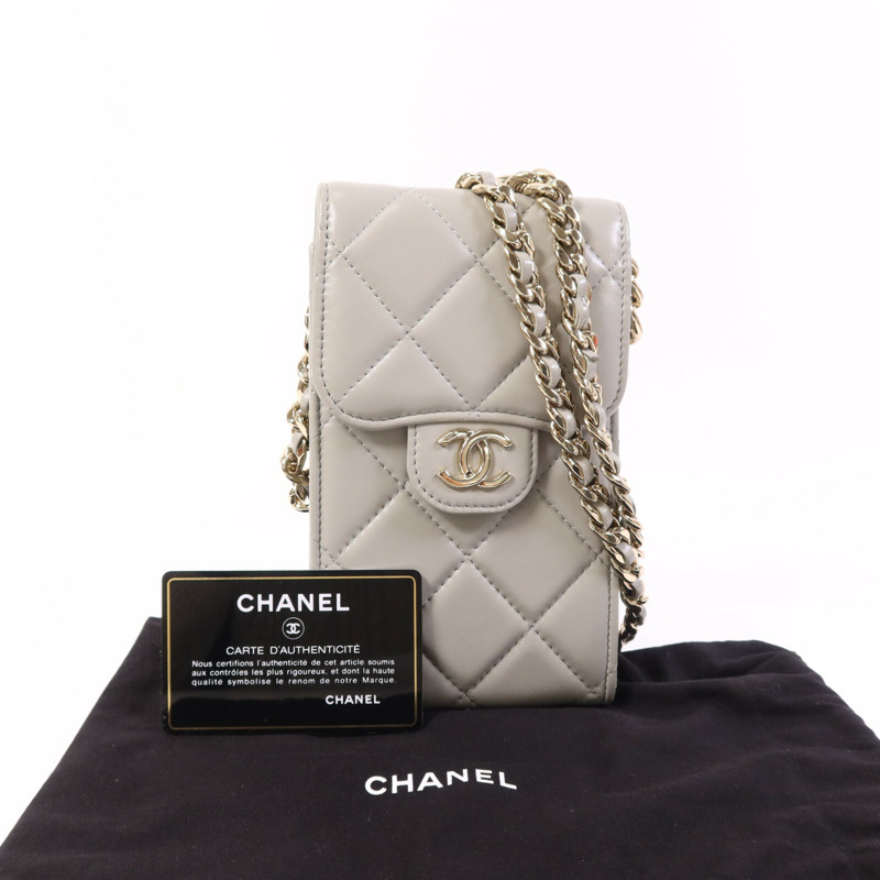 CHANEL 羊皮皮革Chain Shoulder Bag金扣鏈帶肩背袋-9