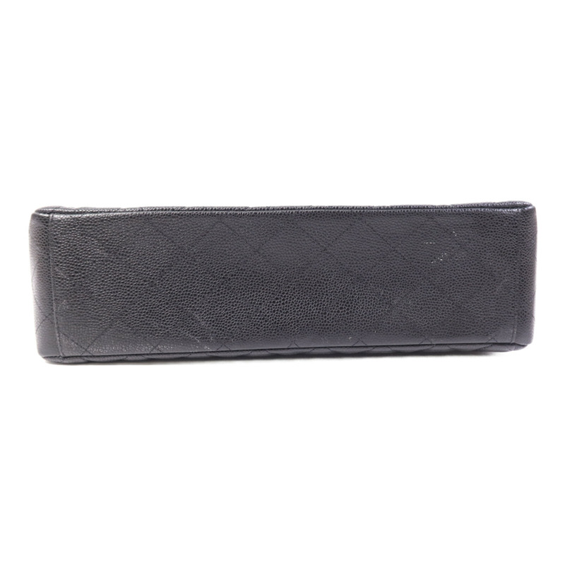 CHANEL 牛皮皮革Maxi Classic銀扣鏈帶肩背袋-3