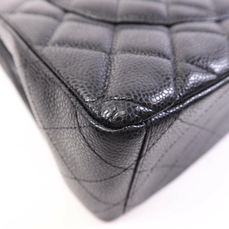 CHANEL 牛皮皮革Maxi Classic銀扣鏈帶肩背袋-13