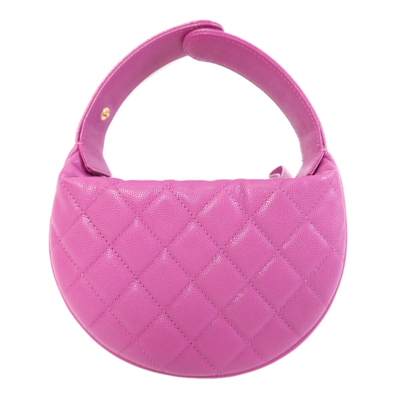 CHANEL 牛皮皮革Hand Bag金扣手挽袋-1